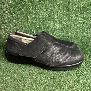 Alegria‎ QIN-870 Qarma Leather Hook Loop Comfort Walking Loafer Black Womens 11